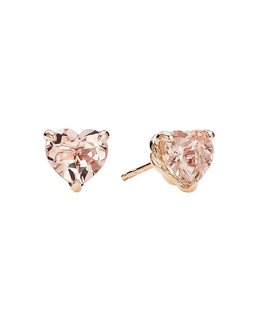 David Yurman Châtelaine® Heart Stud Earrings in 18K Rose Gold with Morganite 1