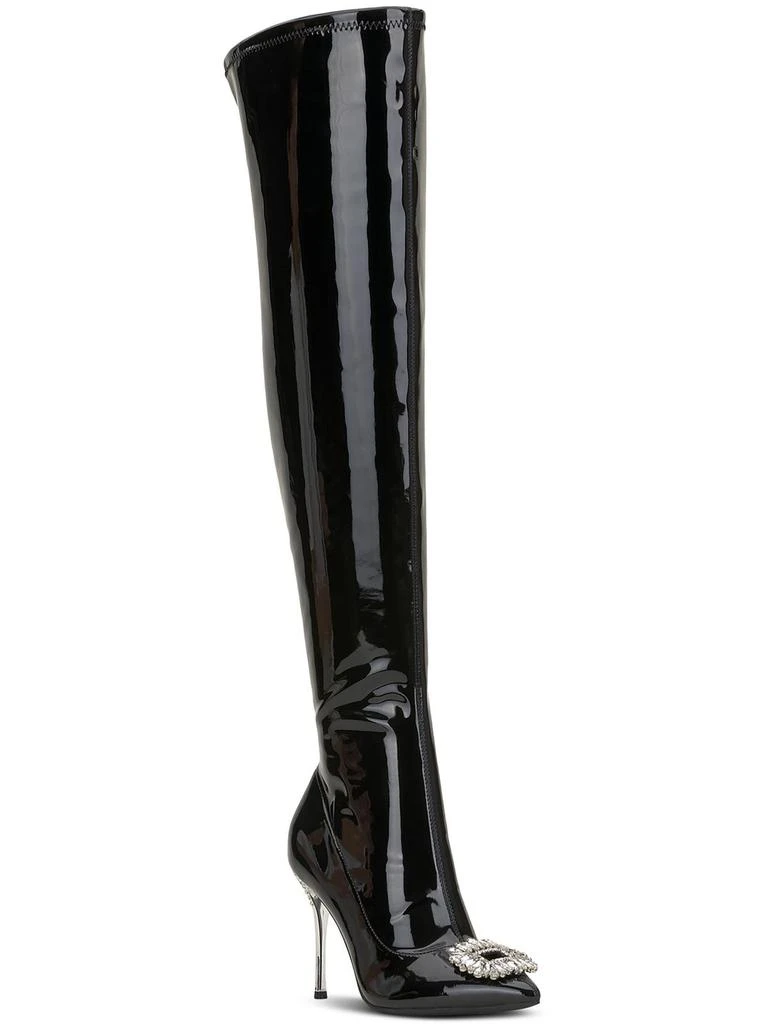 INC International Romina Womens Patent Metallic Thigh-High Boots 1
