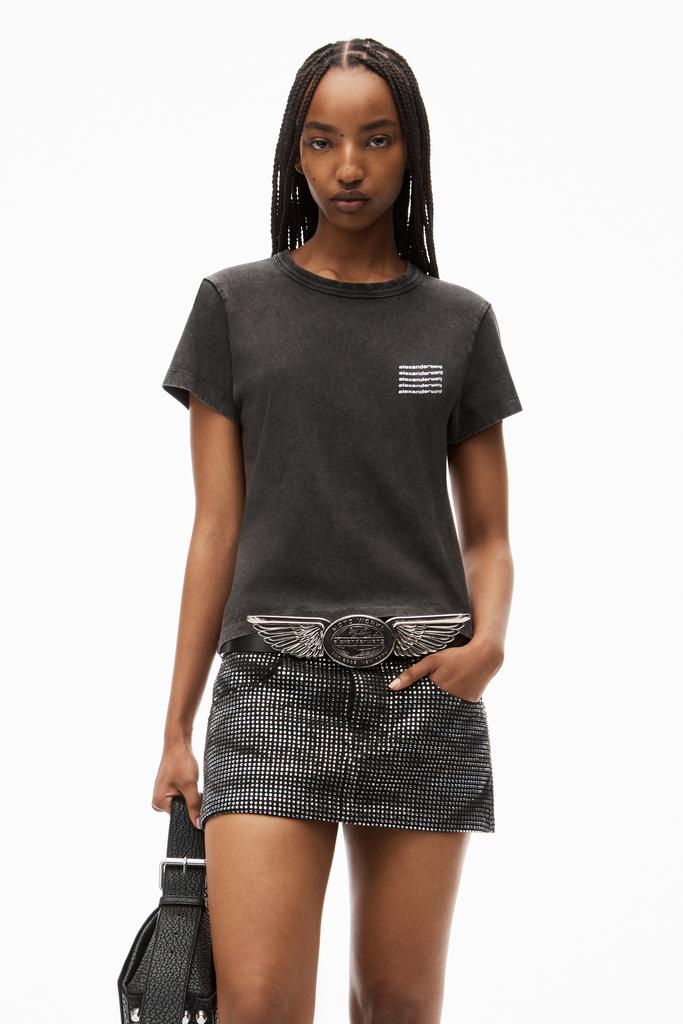 Alexander Wang SHRUNKEN TEE IN ACID WASH JERSEY