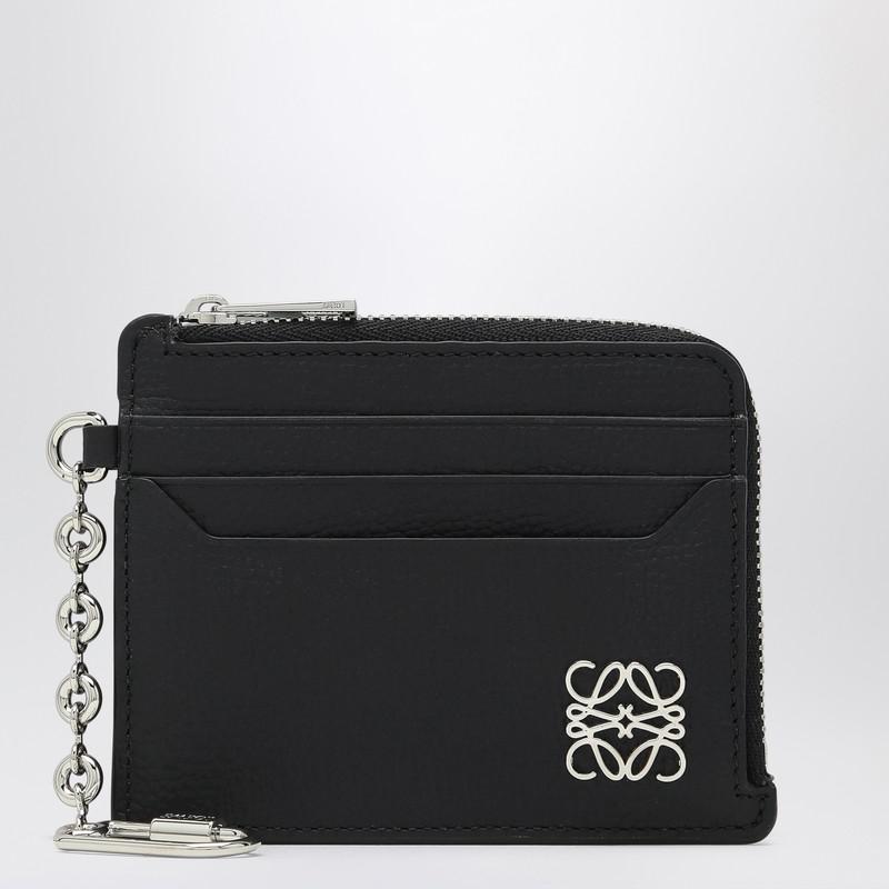 Loewe Anagram card holder black with chain