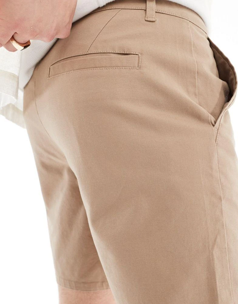 ASOS ASOS DESIGN skinny chino shorts in stone 4