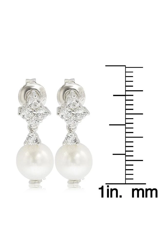 Suzy Levian Sterling Silver 8mm Cultured Freshwater Pearl Drop Earrings 3