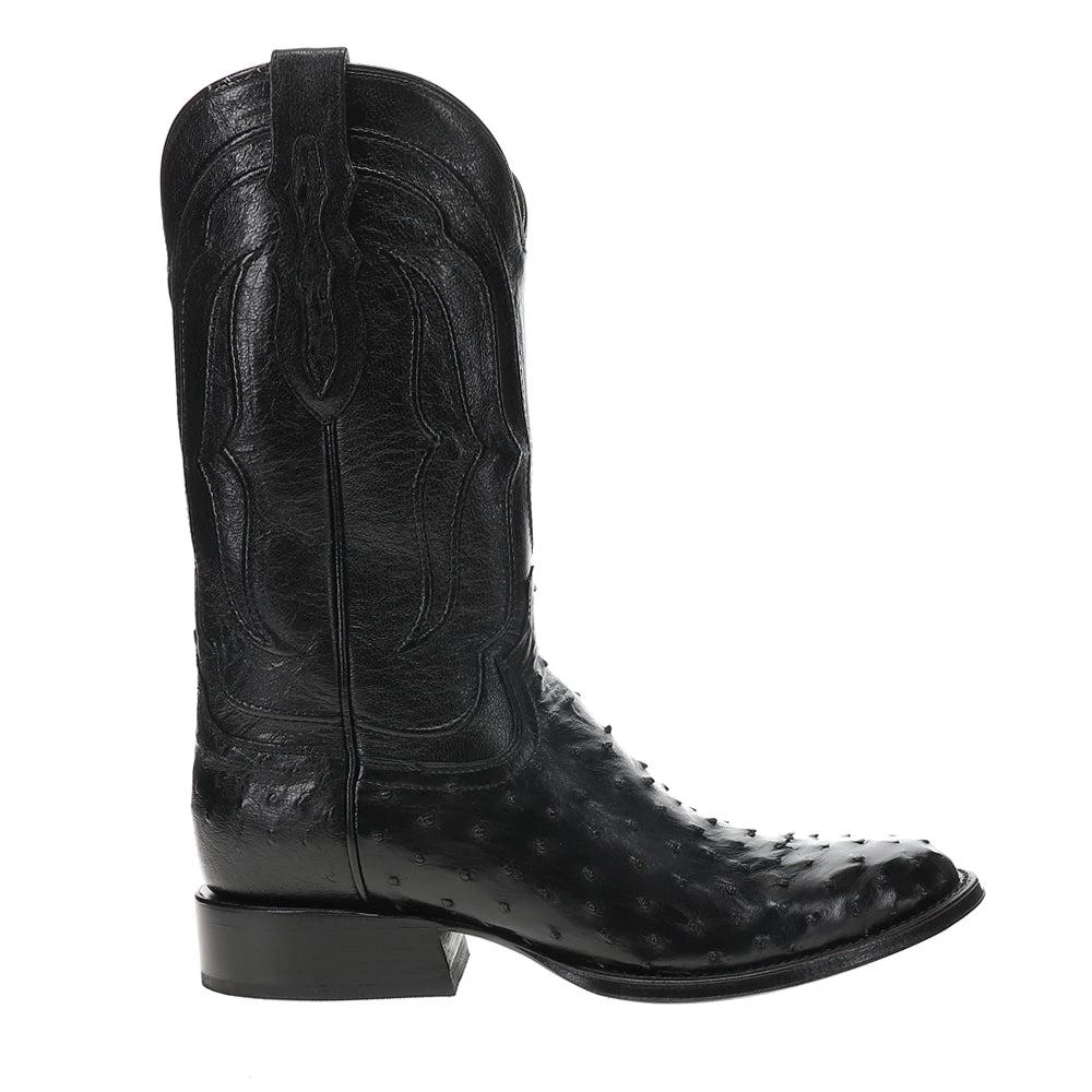 Tony Lama Canonero Full Quill Ostrich Round Toe Pull On Cowboy Boots 1