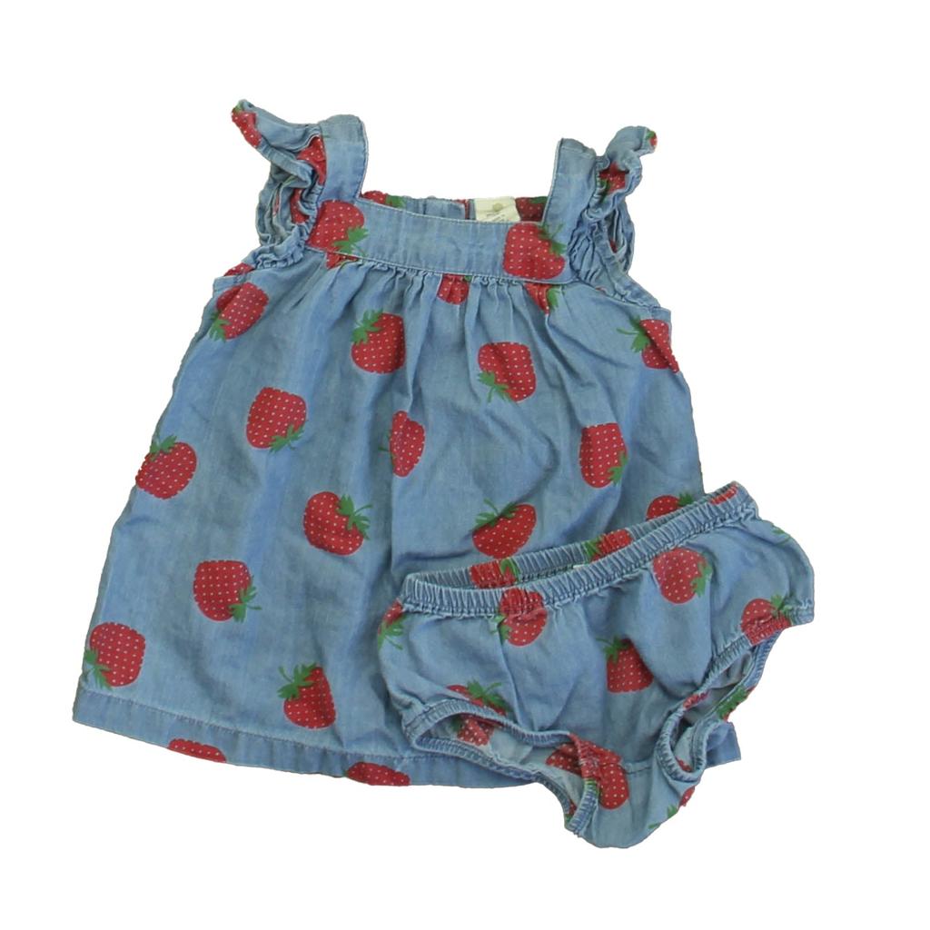 Tucker + Tate Girls Blue Strawberries Dress