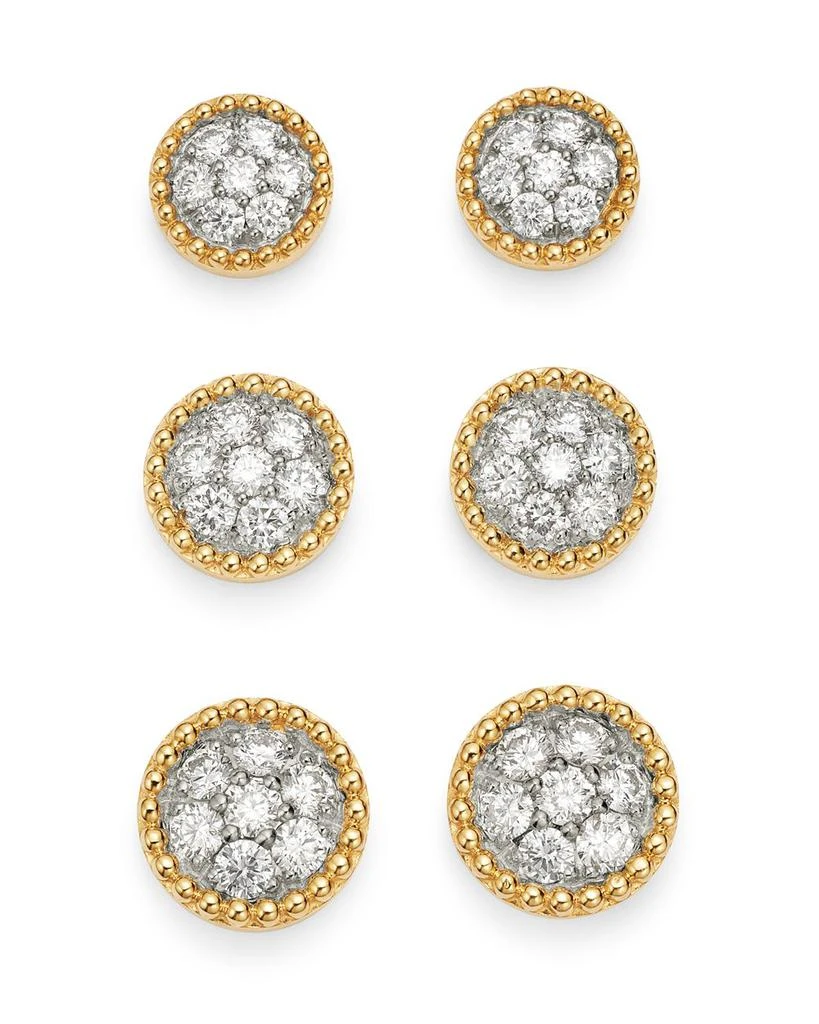 Bloomingdale's Fine Collection Cluster Diamond Milgrain Stud Earrings in 14K Yellow Gold, 0.60 ct. t.w. - Exclusive 3