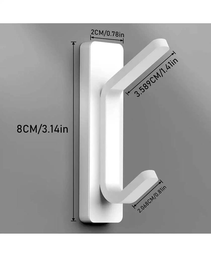 YIGII Adhesive Hooks for Hanging, Damage Free Hanging Wall Hook Removable in Living Spaces, 8 Plastic White Hooks and 8 Adhesive Strips 2