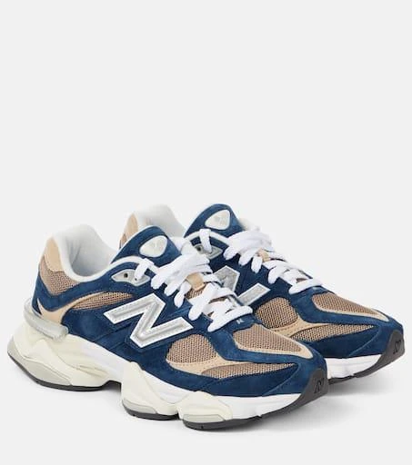 New Balance 9060 suede-trimmed sneakers 1
