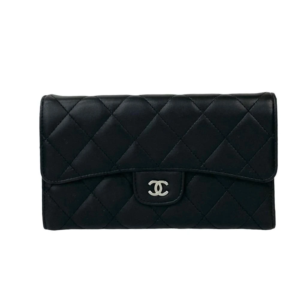 Chanel Leather Long Wallet (Tri-Fold) (Pre-Owned)