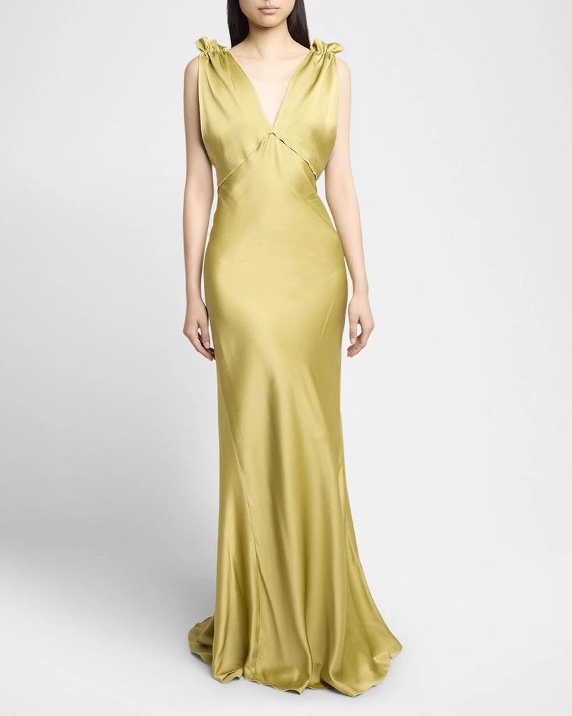 slim fit dress slacks Low Back Cami Floor Length Dress main image 1