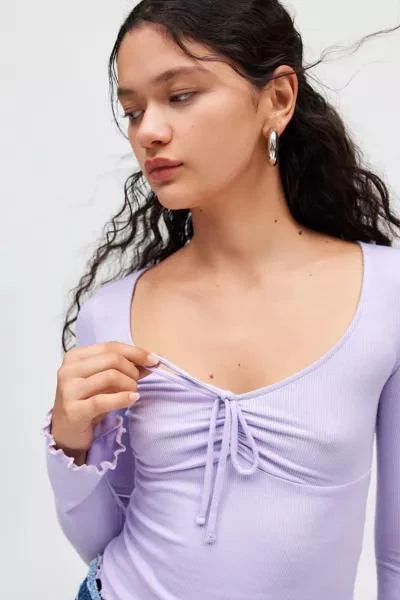 Kimchi Blue Kimchi Blue Quinn Ribbed Long Sleeve Top 1