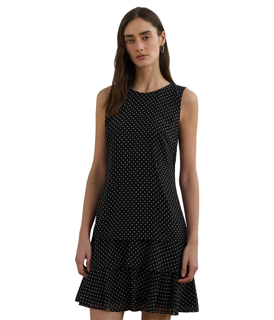 Ralph Lauren Polka Dot Crinkle Georgette Shift Dress 1