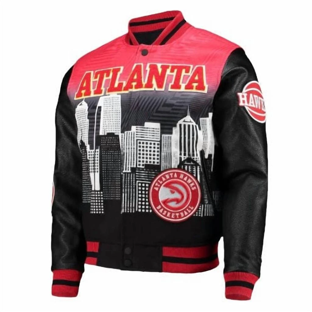 PRO STANDARD Men's Atlanta Hawks Intervarsity Jacket In Black/red 4