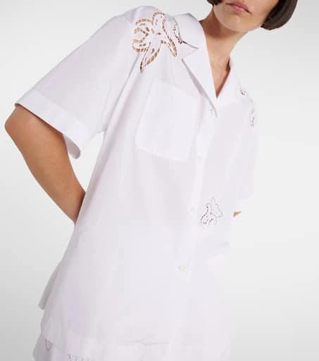 Versace Embroidered cotton poplin bowling shirt 4