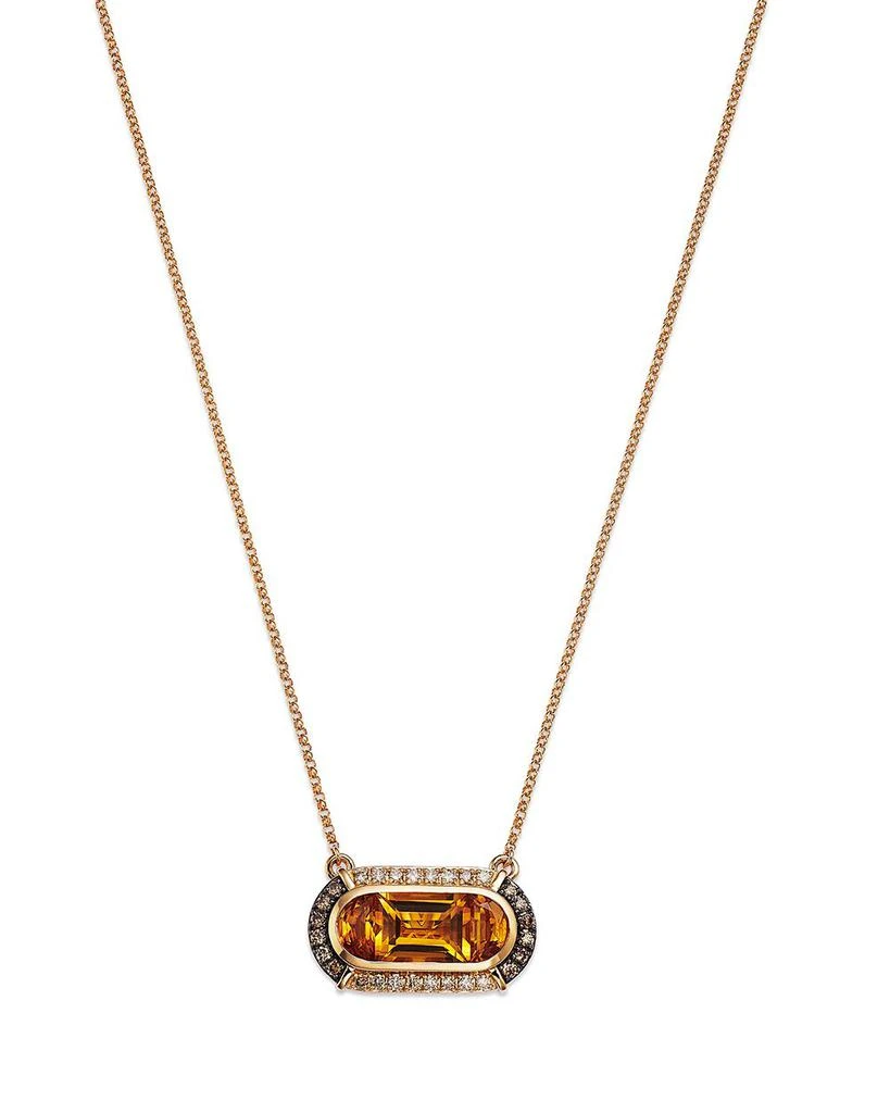 Bloomingdale
s Fine Collection Citrine
Champagne and Brown Diamond Halo Pendant Necklace in 14K Yellow Gold, 19" 1