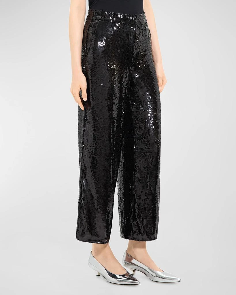 Theory Sequin Relax Straight-Leg Pants 7