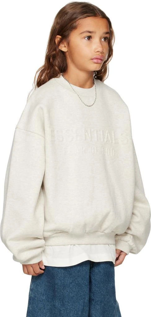 Essentials Kids Gray Holiday Embossed Classic Crewneck Sweatshirt 2