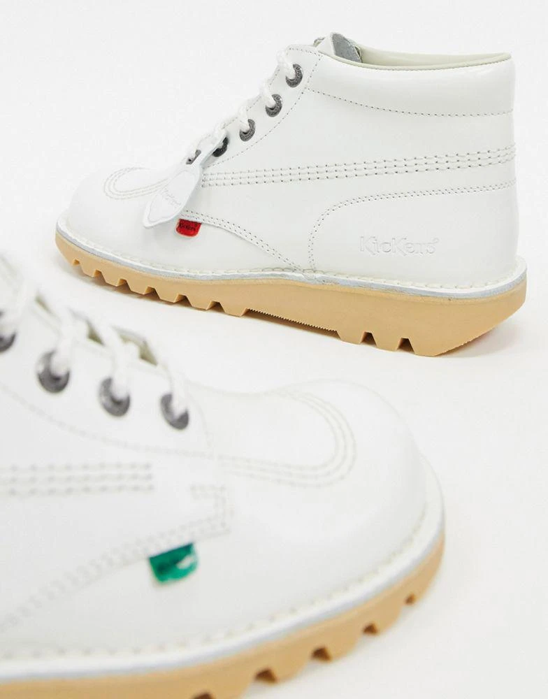 KICKERS Kickers kick hi boots in white leather 4