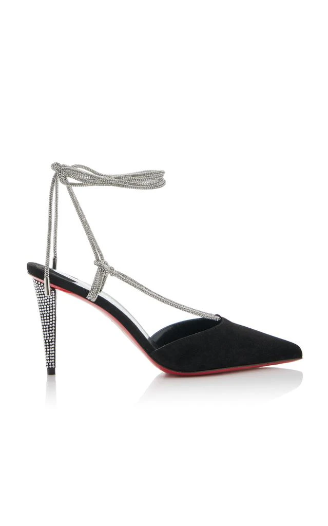 Christian Louboutin Christian Louboutin - Astrid 85mm Crystal-Embellished Suede Pumps - Black - IT 37 - Moda Operandi 1