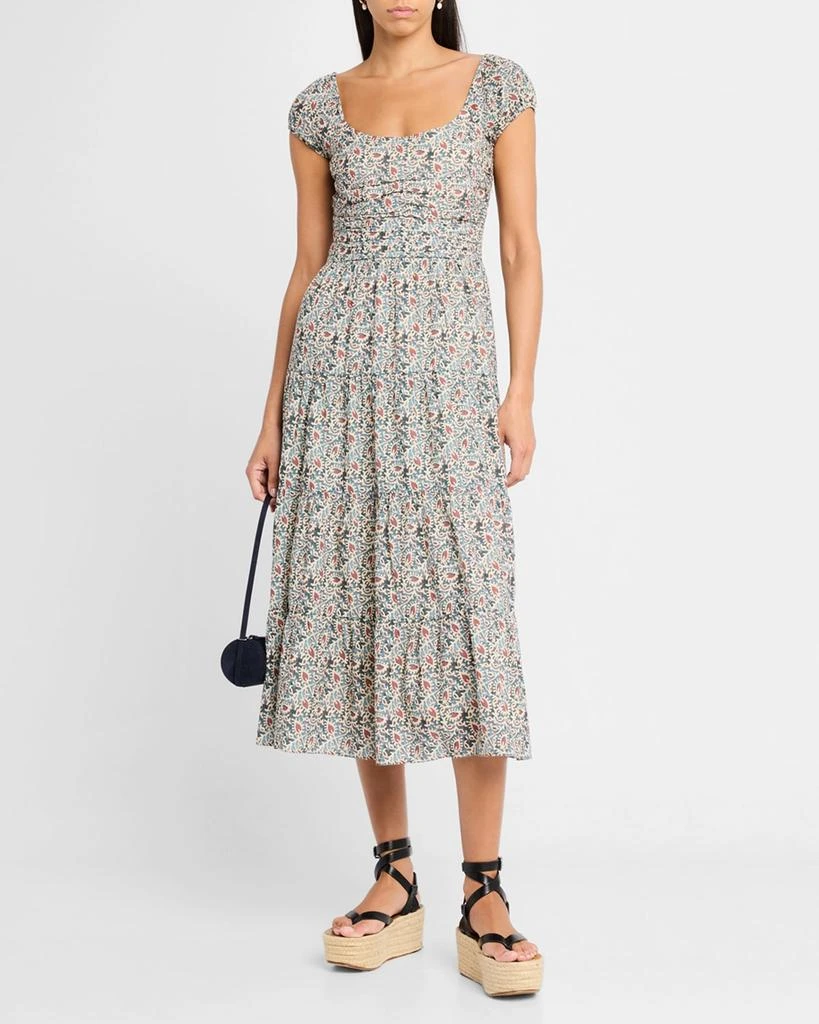 Paige Marchella Printed Short-Sleeve Midi Dress 2