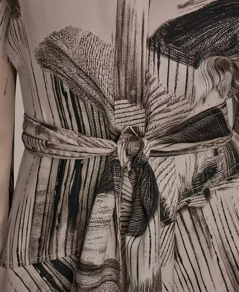 Donna Karan Women
s Floral Collared Neck Shirt Dress 4