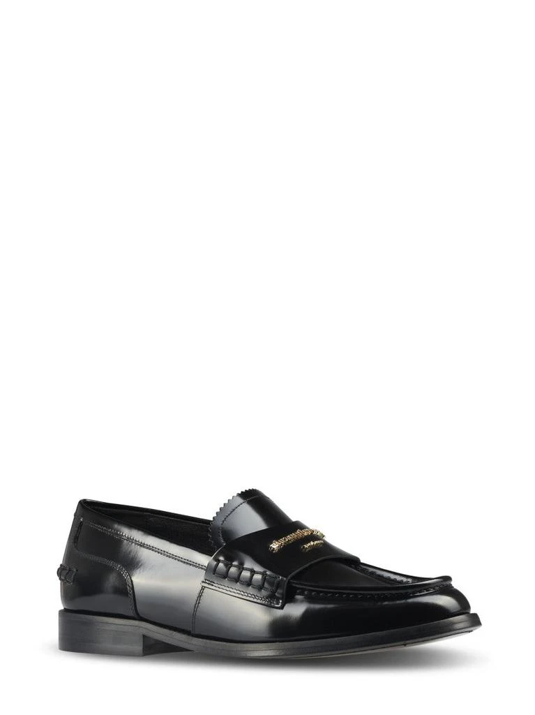 Alexander Wang Glossy Black Loafers With Decorative Strap 