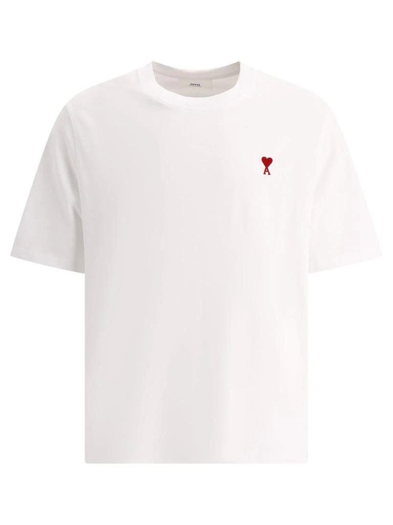 AMI AMI Paris Ami de Coeur Logo Embroidered Crewneck T-Shirt 1