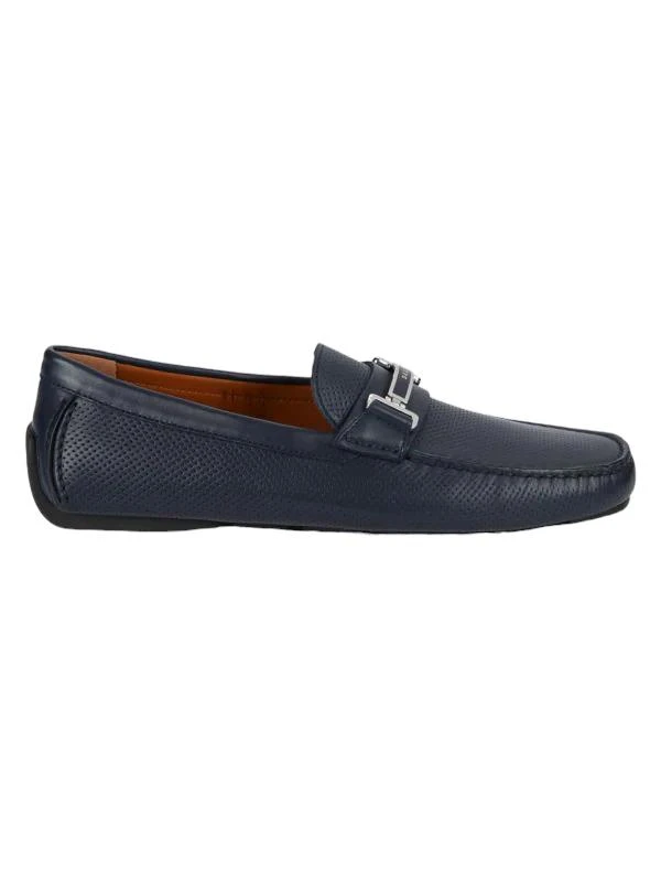 Bally Drulio Men's 6211257 Navy Leather Loafer Shoes 2