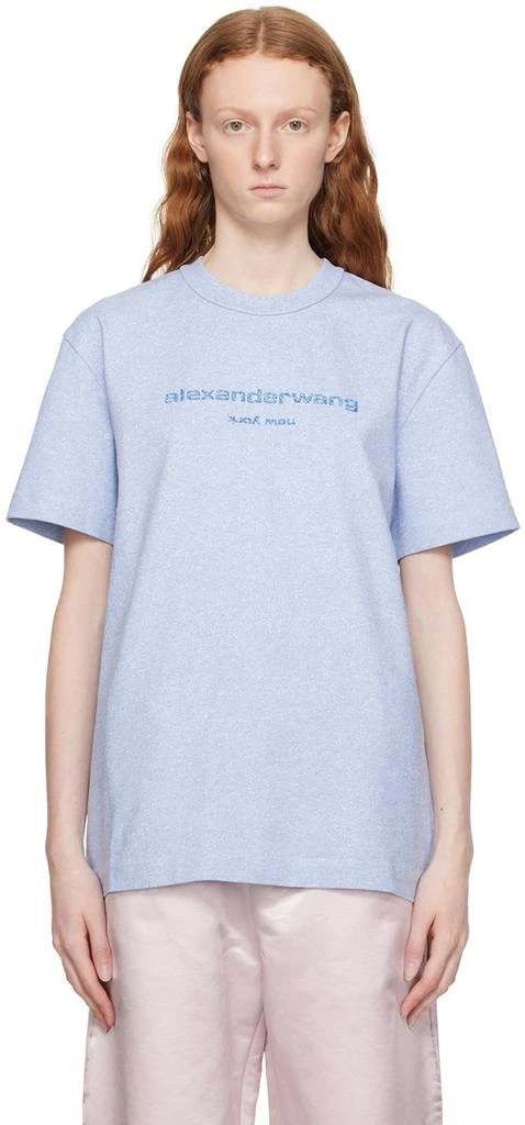 Alexander Wang Blue Glitter T-Shirt 1