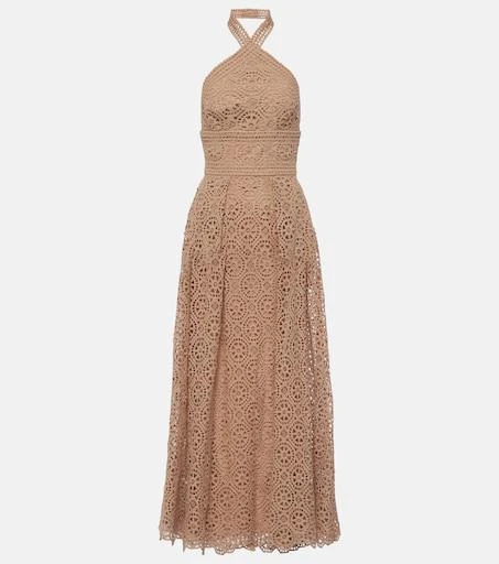 elie saab macrame midi dress Elie Saab - - Strapless Macrame Midi Dress - Black