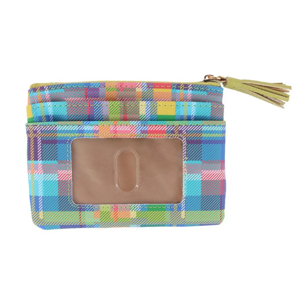 Buxton Women's Madras Vegan Leather Large ID Coin Case 1
