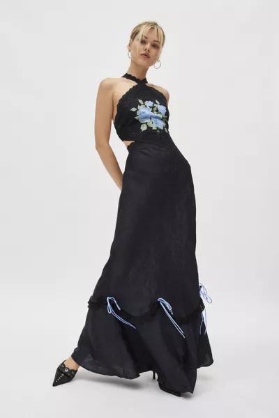 For Love & Lemons For Love & Lemons Mathilde Lace Trim Maxi Dress