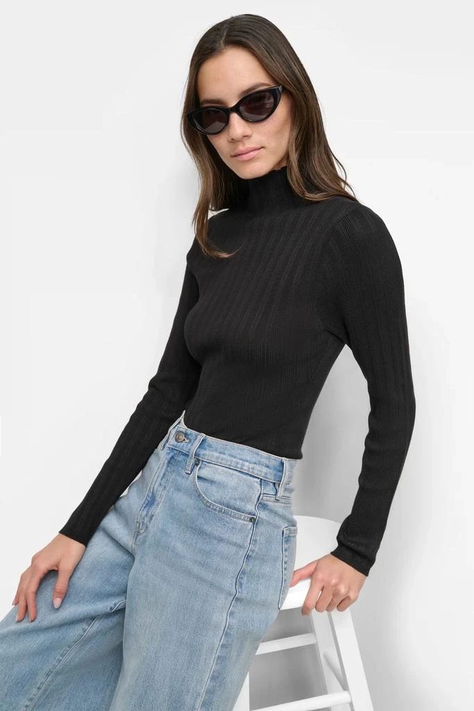 DKNY RIBBED MOCK NECK BODYSUIT 1