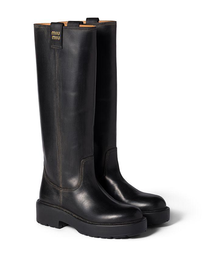 【AY】Miu Miu Leather Boots 38 Miu Miu Boots Size 38 EU - Refined Leather Design
