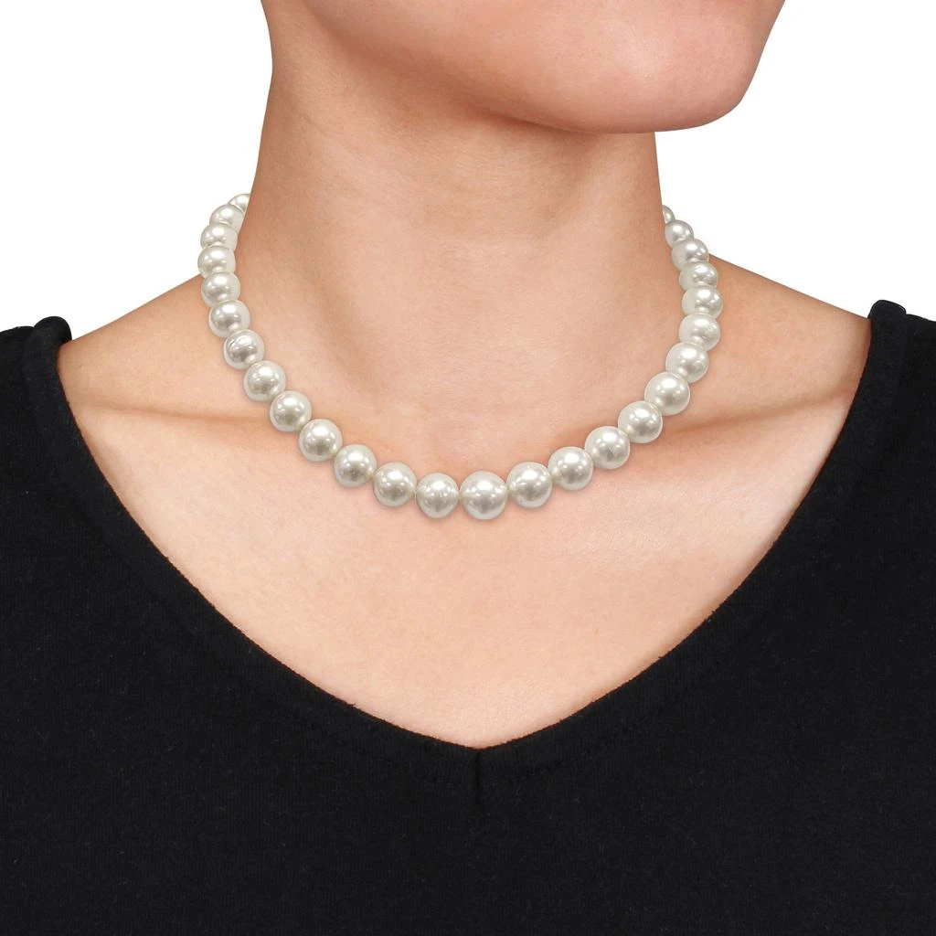 Mimi & Max 10-12mm White South Sea Graduated Pearl Strand Necklace with 14k Yellow Gold Clasp 2
