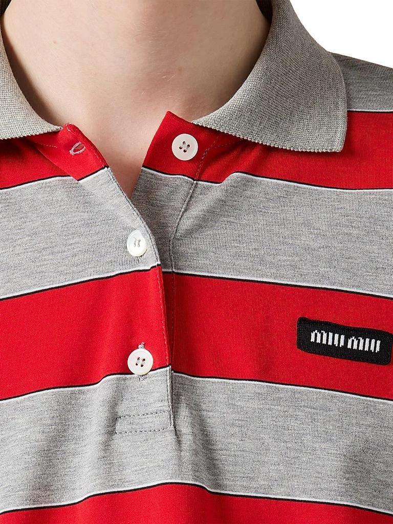 Miu Miu Striped Jersey Polo Shirt 6