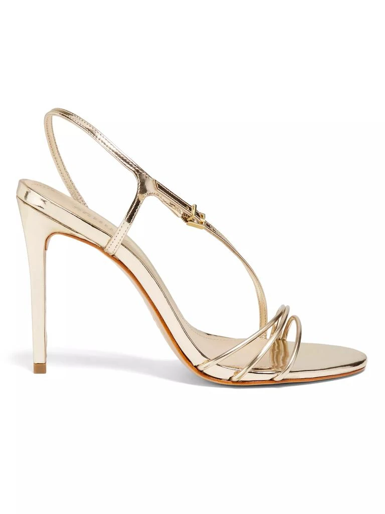 Schutz Inez 100MM Metallic Leather Sandals 1