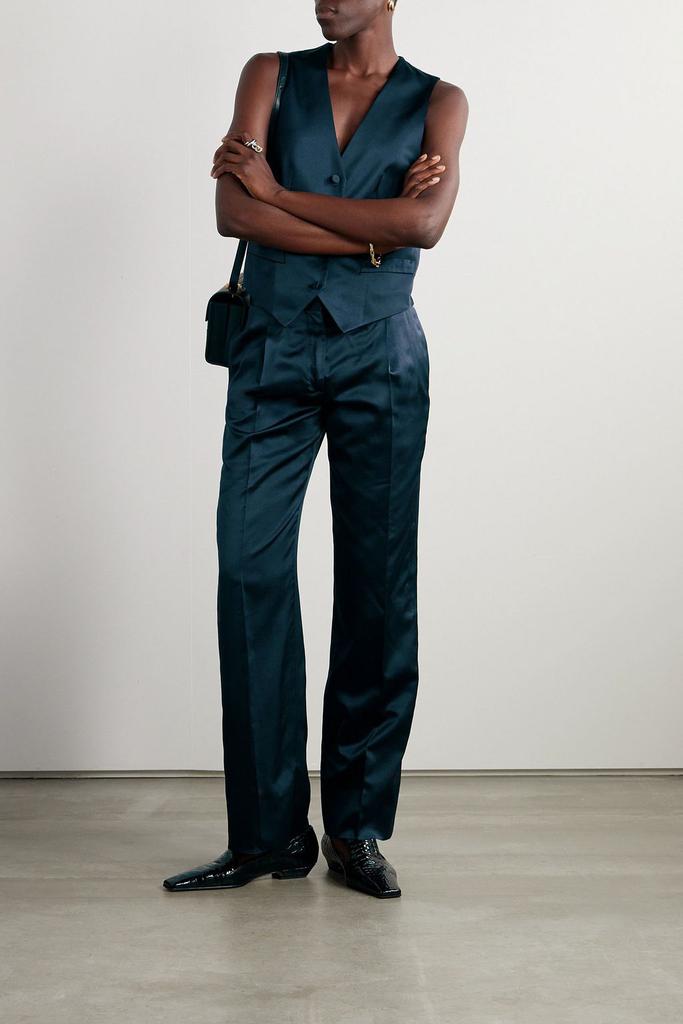Brioni Silk-satin twill straight-leg pants