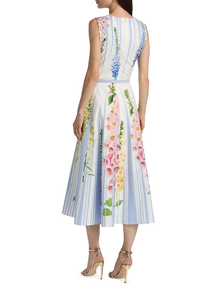 knee length dresses for ladies Oscar de la Renta Poppies Illusion Neck Pencil Pink Midi Dress  Runway  Catalog