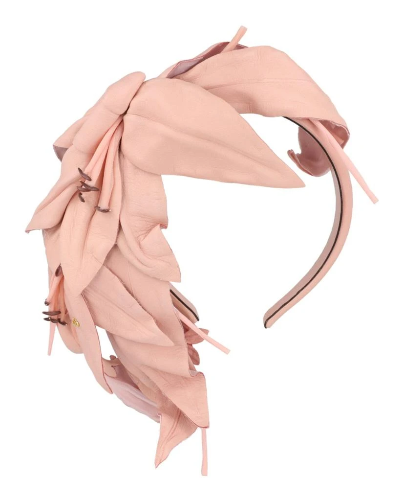 Gucci Faux Floral Leather Headband 1