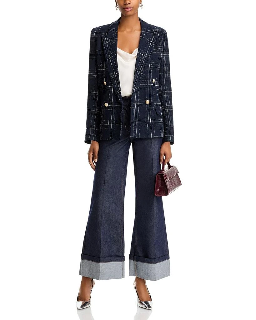 Generation Love Raquelita Sheen High Rise Wide Leg Jeans in Dark Denim Blue 2