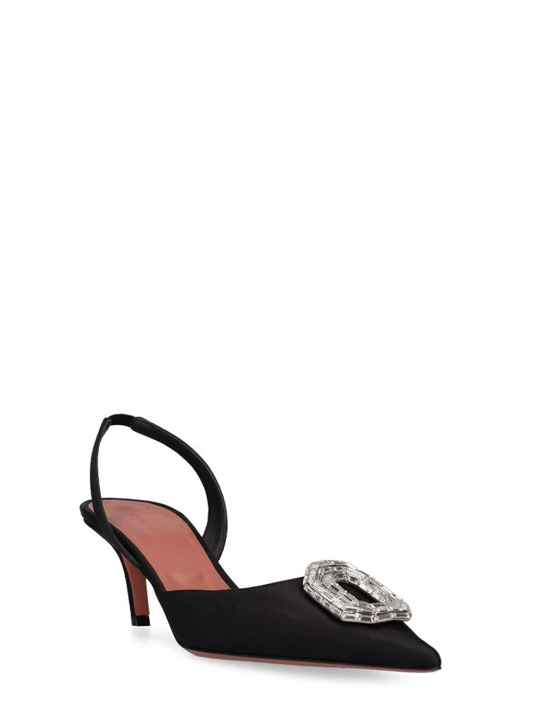 Amina Muaddi 60mm Camelia Satin Slingbacks 2