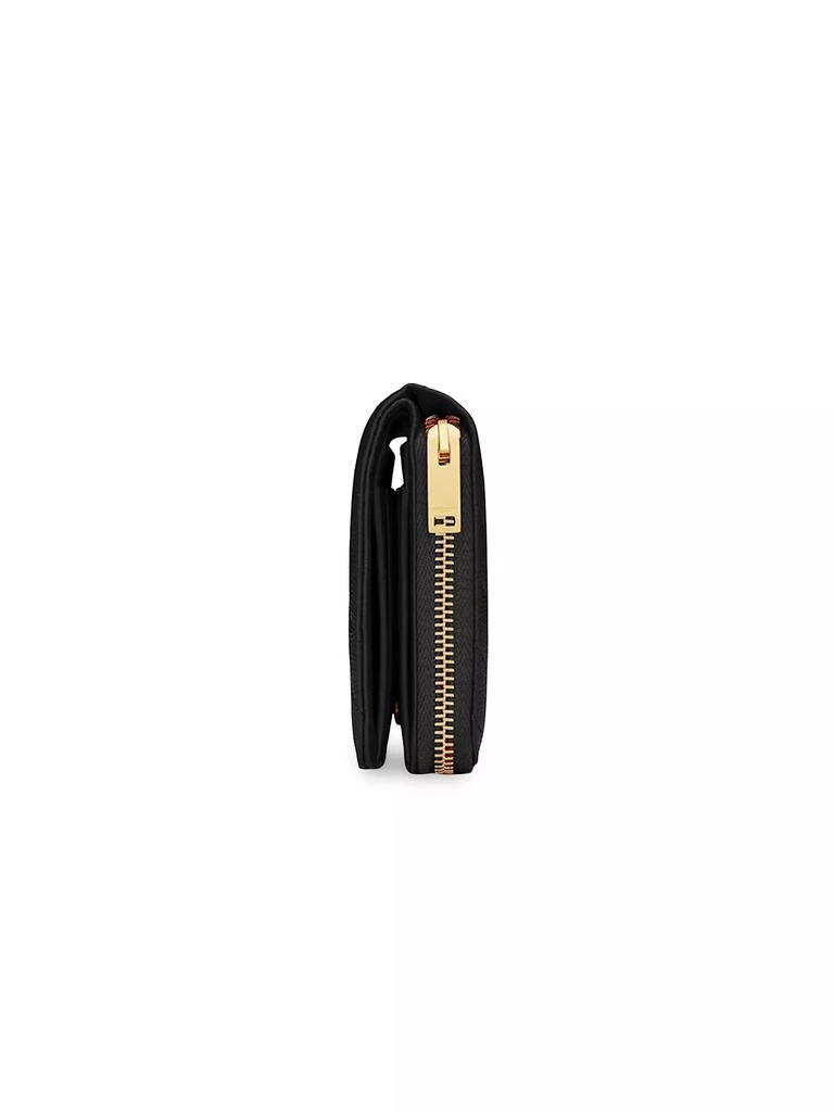 Yves Saint Laurent Cassandre Matelassé Compact Zip Around Wallet in Grain De Poudre Embossed Leather 3