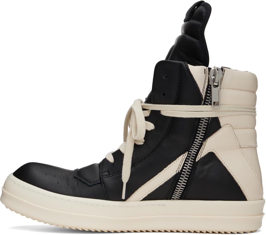 Rick Owens Black & Off-White Hollywood Geobasket Sneakers - Casual