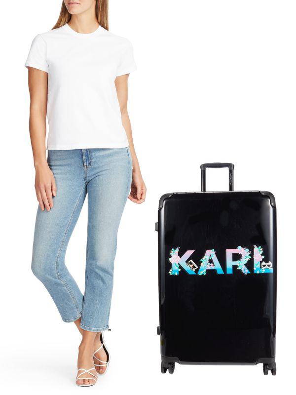 Karl Lagerfeld Paris 28 Inch Logo Hardshell Spinner Suitcase