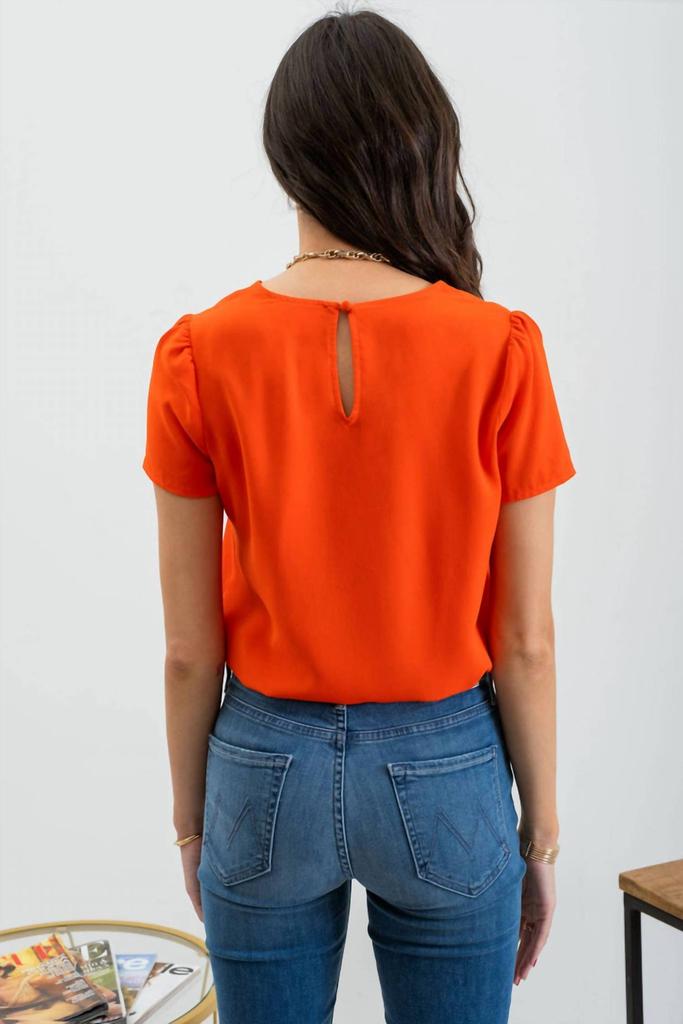 Blu Pepper Blu Pepper - Short Sleeve Center Pleated Blouse
