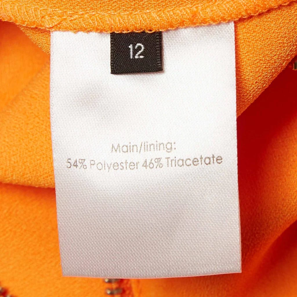 Alex Perry Alex Perry Orange Stretch Crepe Lee Midi Dress M 4