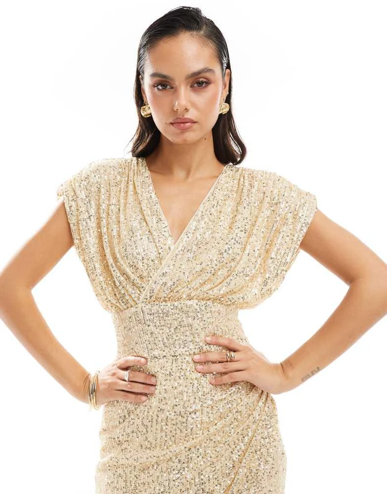 green emerald velvet dress Julianne Dress in Champagne Sequin  Jennafer Grace