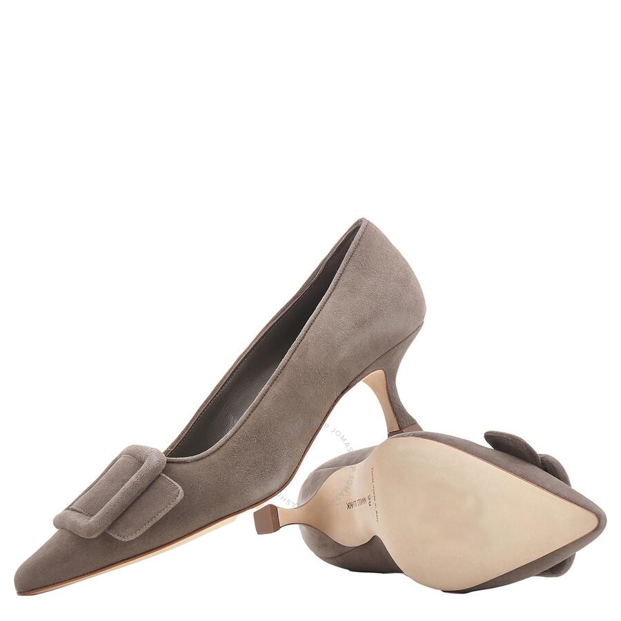 Manolo Blahnik Maysale 50 Suede Buckle Detail Pumps