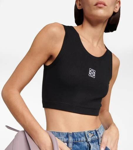 Loewe Anagram cropped cotton-blend tank top 4