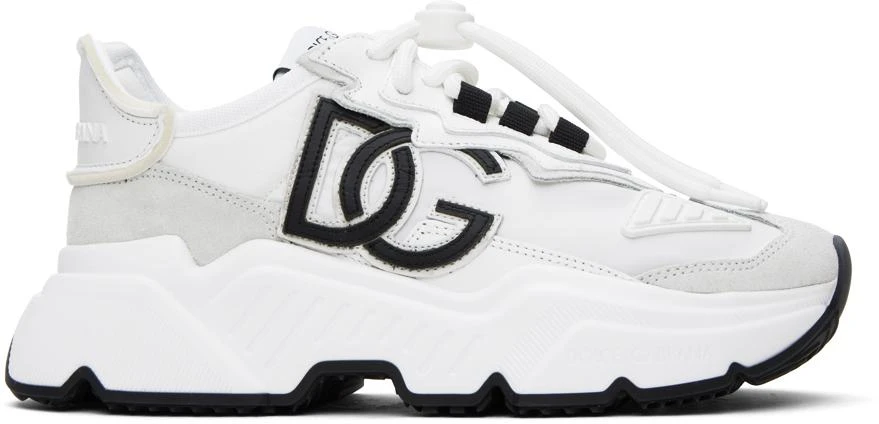 Dolce & Gabbana White Mixed-Material Daymaster Sneakers 1